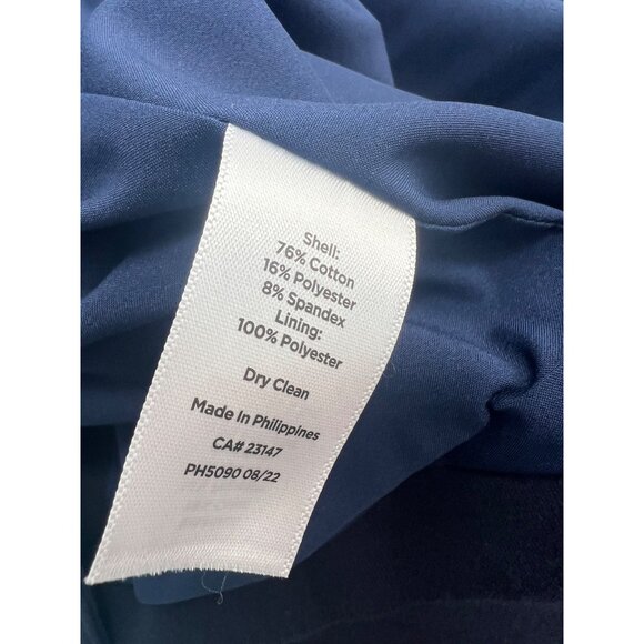 Talbots Blazer Jacket Size 10 Open Front Double Breasted Soft Navy Single Vent - Picture 6 of 6